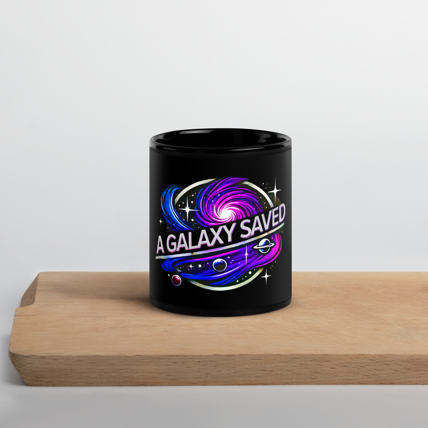 A Galaxy Saved Black Glossy Mug