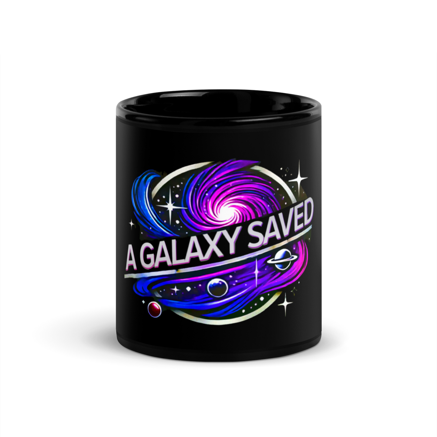 A Galaxy Saved Black Glossy Mug